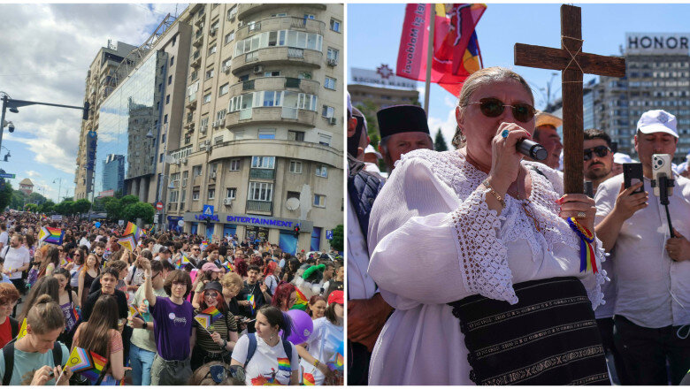 video cateva zeci de mii de oameni participa la marsul lgbt din bucuresti contramanifestatia marsul normalitatii condusa de diana sosoaca 6a2d78c2ecc8a