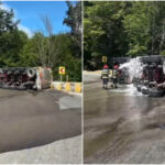 video pericol pe dn7 cisterna cu 31 de tone de benzina s a rasturnat in arges trafic blocat pe ambele sensuri soferul a ajuns la spital 6a350daf5a8b1
