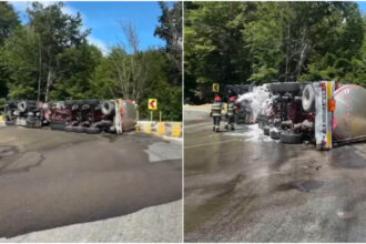 video pericol pe dn7 cisterna cu 31 de tone de benzina s a rasturnat in arges trafic blocat pe ambele sensuri soferul a ajuns la spital 6a350daf5a8b1