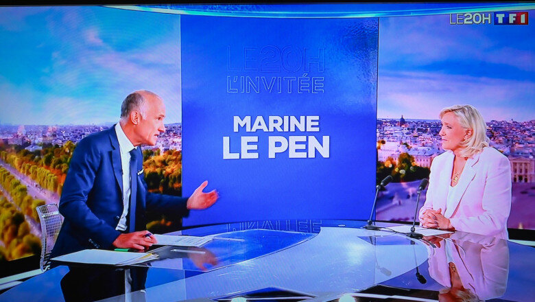 deja in calitate de candidata marine le pen efectueaza prima sa vizita in cadrul campaniei electorale alaturi de jordan bardella 6a4defb83b06a